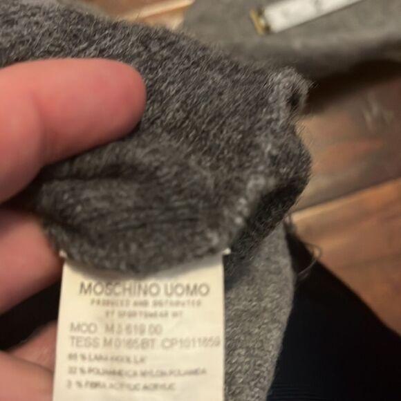 Moschino Gray Wool Blend Zipper Closure Hoodie - Picture 10 of 10